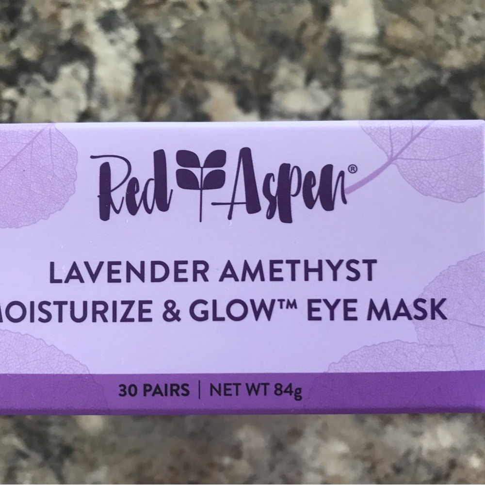 Lavender Amethyst Eye Mask- Jar- Red Aspen 30 pairs Brand New In Box